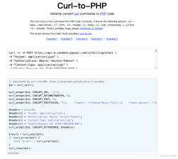 curl 命令行在线转php代码